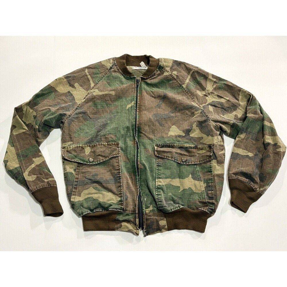 Vintage Sports Afield Camo Bomber Jacket Men’s L USA Made Hunting